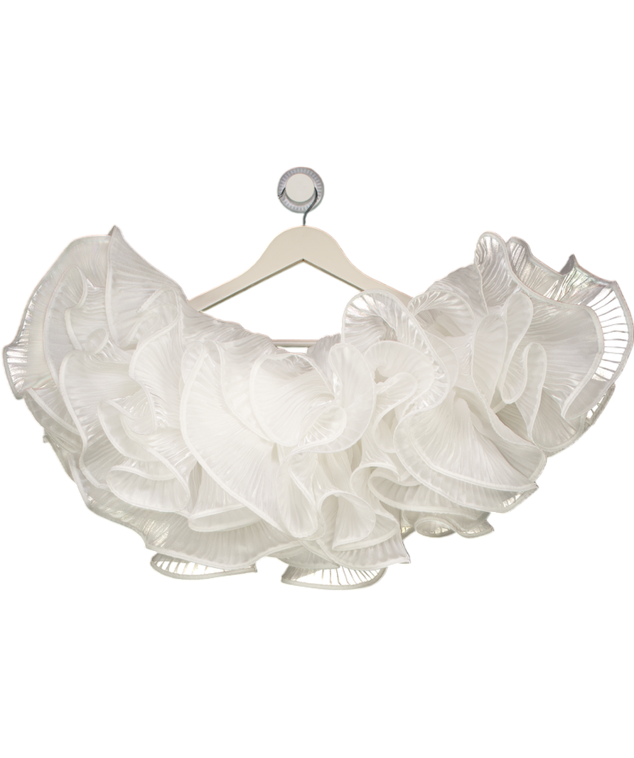 SELEZZA White Laia Mini Skirt UK M