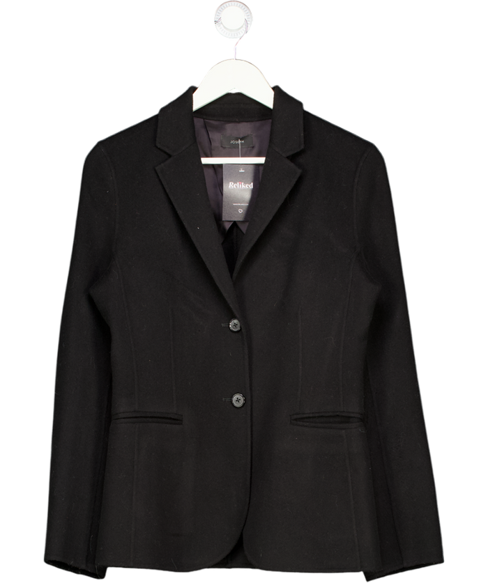 Joseph Black Double Faced Wool & Cashmere Blend Single Breasted Blazer UK 8