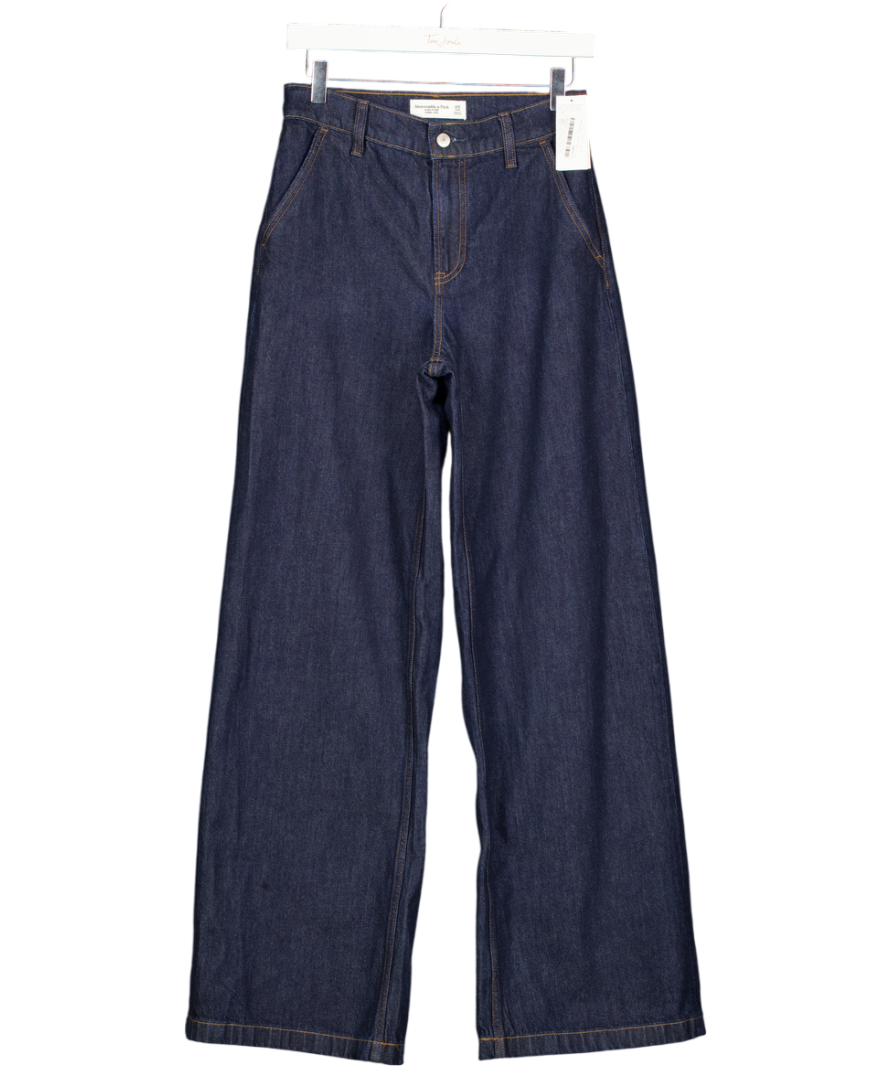 Abercrombie & Fitch Blue High Rise Wide Leg Jean W25