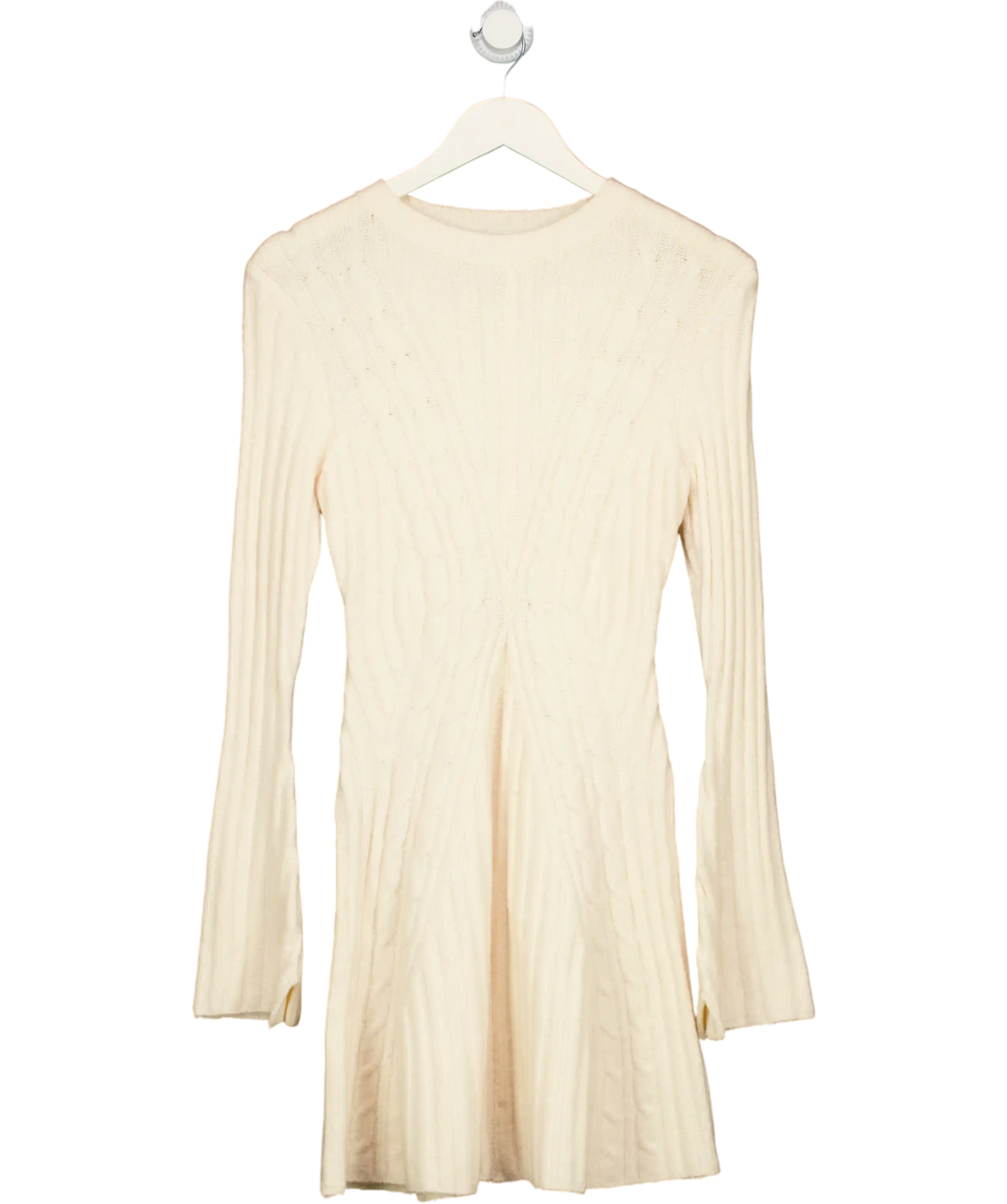 FRIENDS LIKE THESE  Cream Cable Knit Fit & Flare Mini Dress UK 10