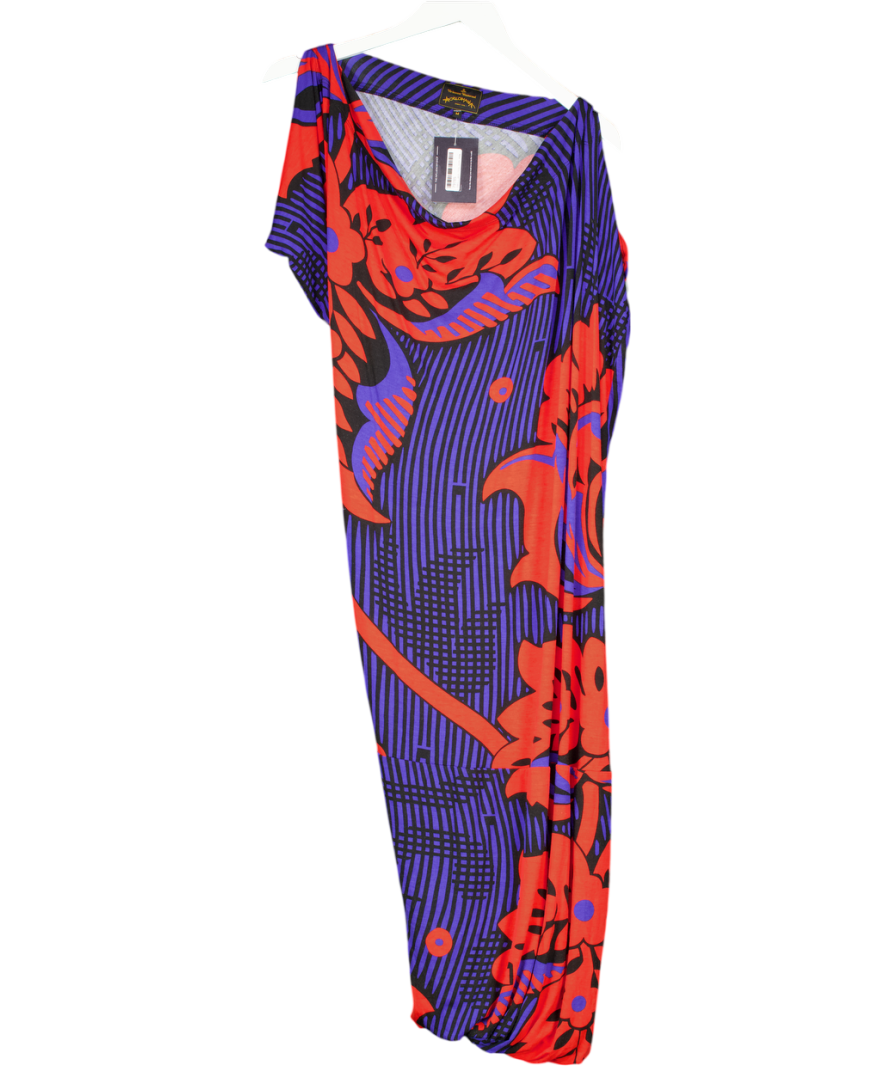Vivienne Westwood Anglomania Blue billow Top Floral Jersey Knit Dress UK M