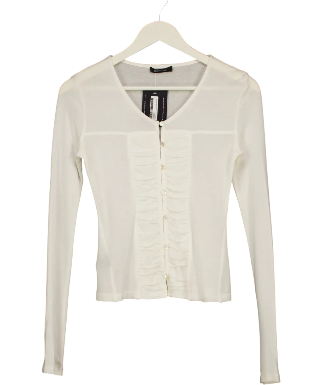 Runway ticket White Long Sleeve Button Up Top UK S
