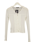 Runway ticket White Long Sleeve Button Up Top UK S