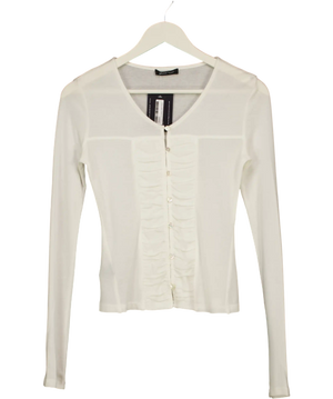Runway ticket White Long Sleeve Button Up Top UK S