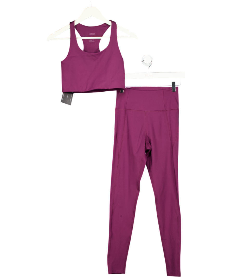 Girlfriend Collective Purple Compressive High Waisted Leggings And Sports Bra Set UK S