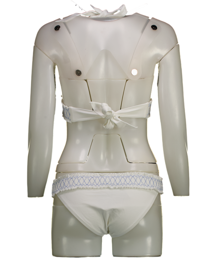 Heidi Klein White Antilles Smocked Bikini Bottoms And Top UK S