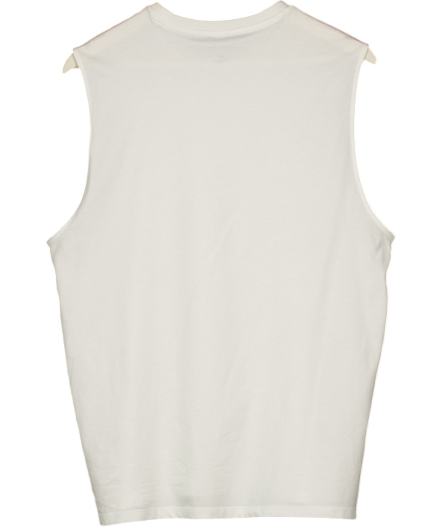 CALVIN KLEIN White Cotton Muscle Tank Top UK S