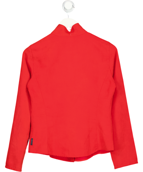 ARMANI JEANS Red Peach Skin Button Through Shirt UK 10