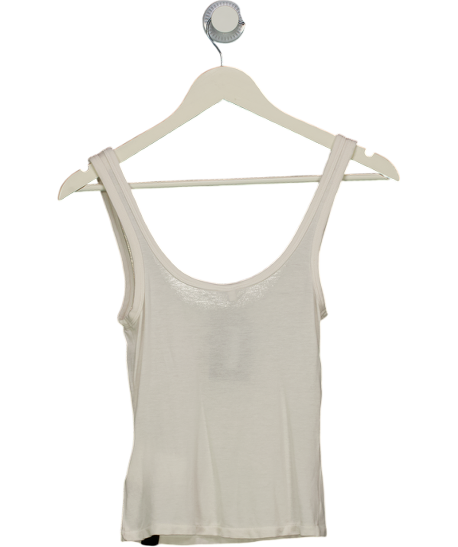 The Couture Club White Slub Emblem Label Vest Top UK 8