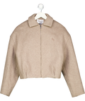 ATELIER NINETY FIVE Beige Wool Blend Boxy Jacket UK S