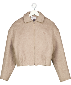 ATELIER NINETY FIVE Beige Wool Blend Boxy Jacket UK S