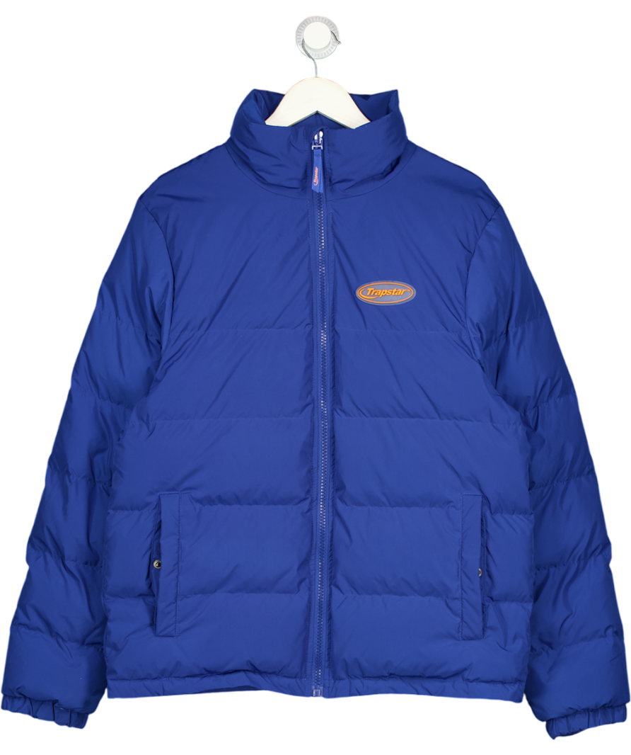 TRAPSTAR Blue Logo Puffer Coat UK M