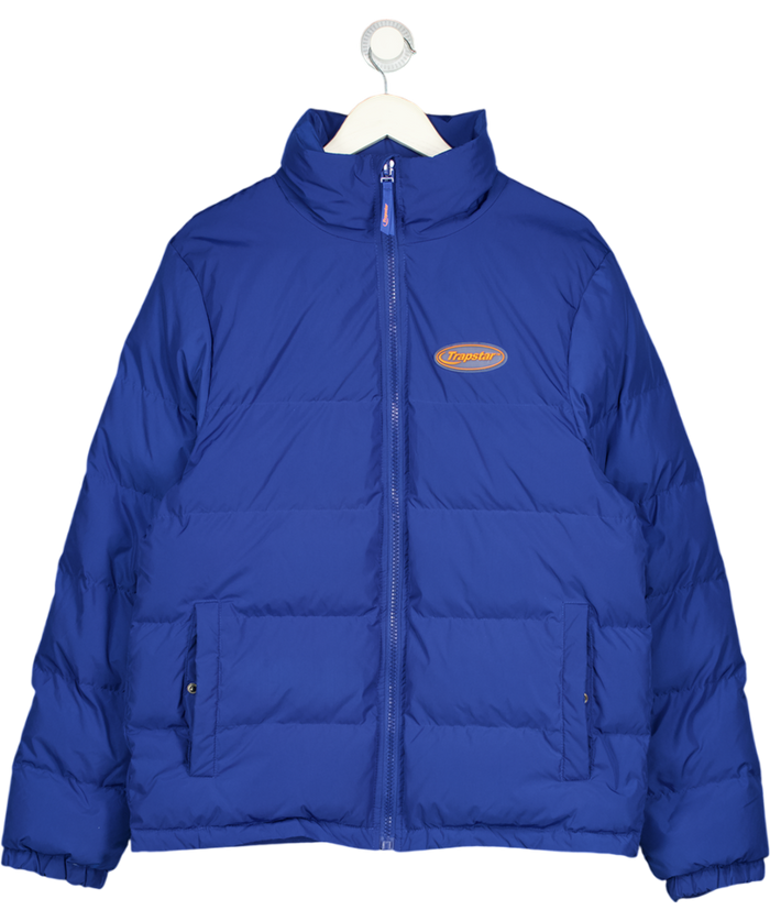 TRAPSTAR Blue Logo Puffer Coat UK M