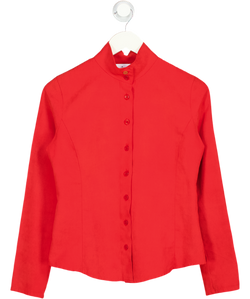 ARMANI JEANS Red Peach Skin Button Through Shirt UK 10
