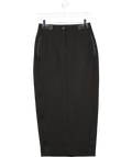 Karen Millen Black Compact Jersey Rib Maxi Skirt UK 6