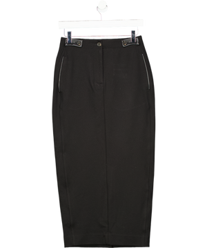 Karen Millen Black Compact Jersey Rib Maxi Skirt UK 6
