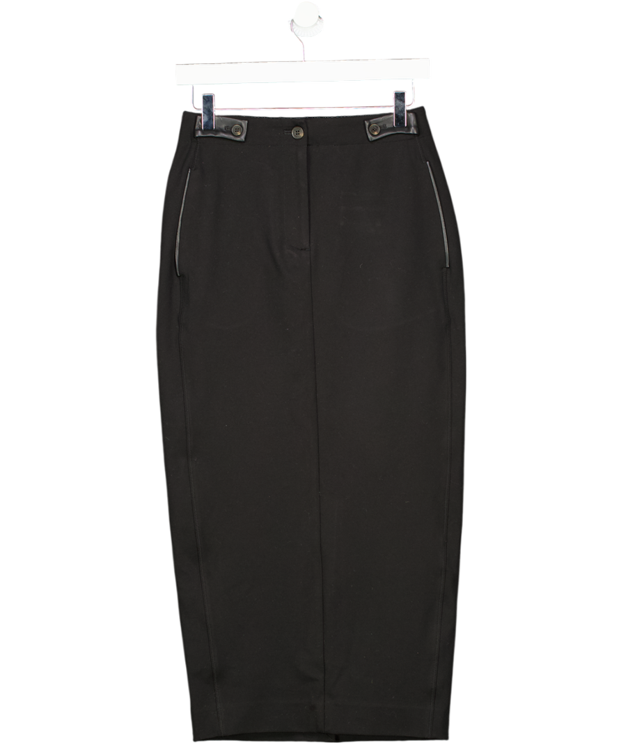 Karen Millen Black Compact Jersey Rib Maxi Skirt UK 6