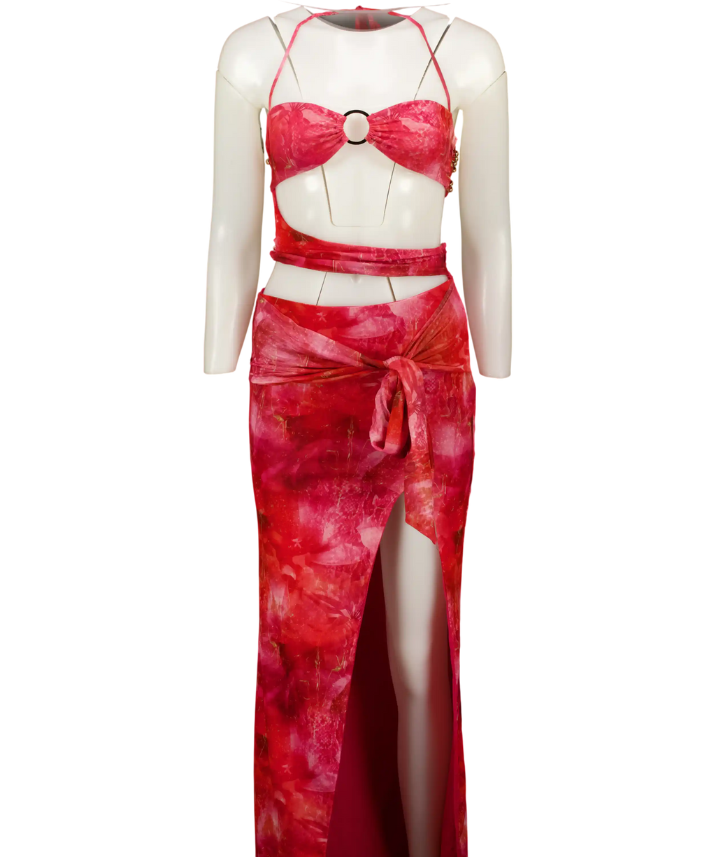 Outcast Pink Jaylah Maxi Dress UK S