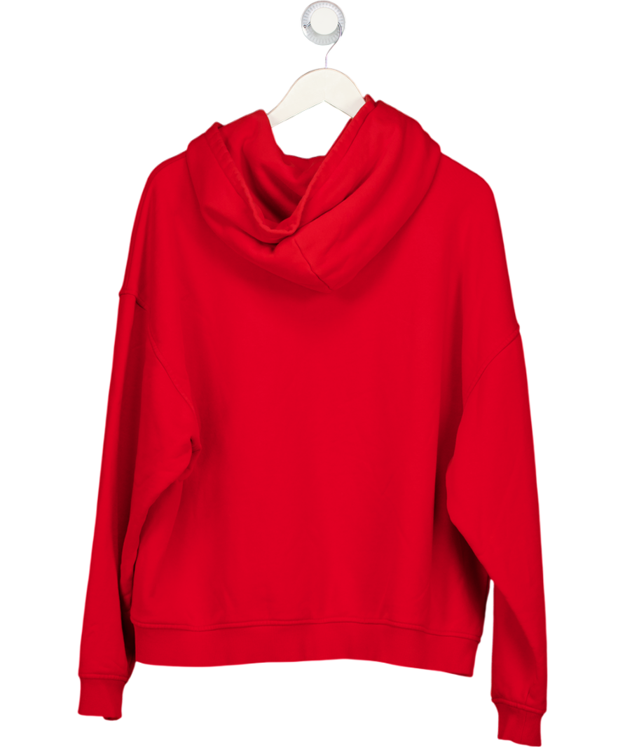 khy Red Oversize Fleece Hoodie UK M
