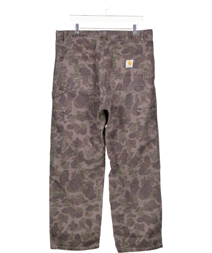 CARHARTT Grey Camo Combi/graphite Duck Single Knee  Trousers UK L