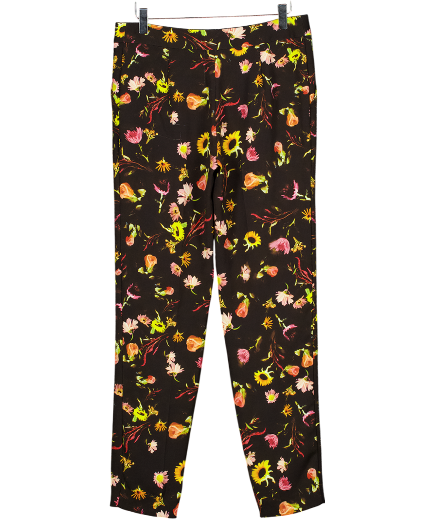 MOSCHINO Black Cheap & Chic Floral Tapered Cigarette Trouser UK 8