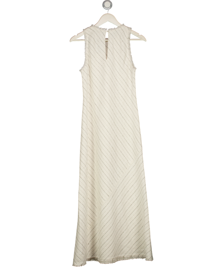 ME + EM Cream Pinstripe Sleeveless Midi Dress UK 8