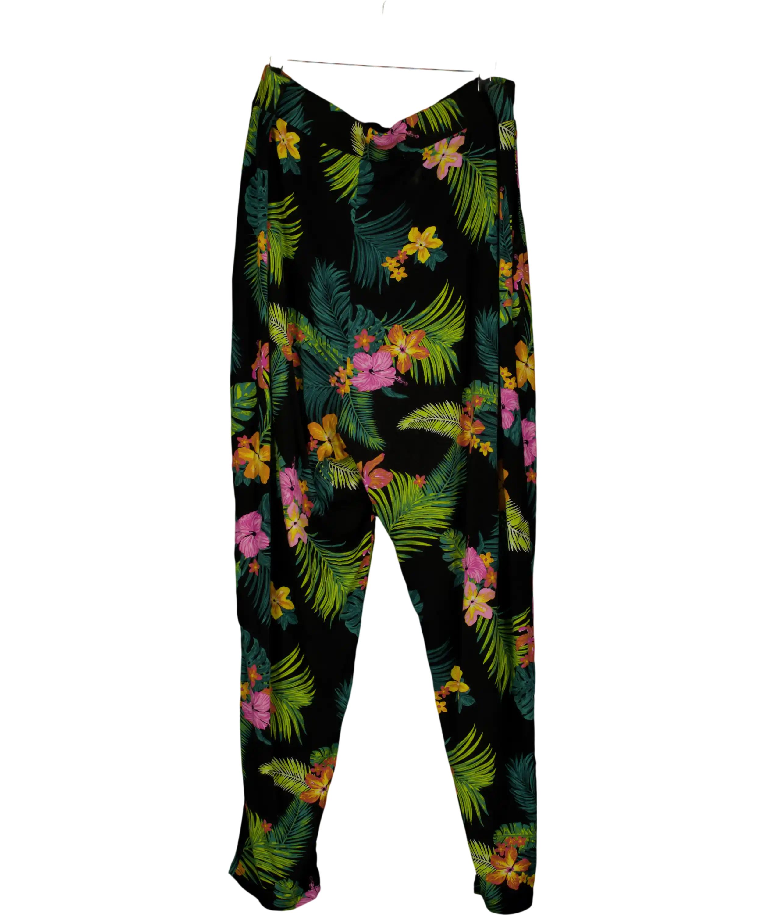 Yours Multicoloured Flower Printed Trousers UK 22