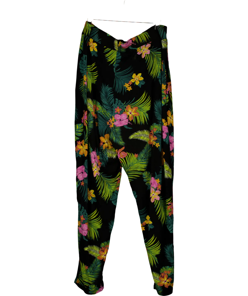 Yours Multicoloured Flower Printed Trousers UK 22