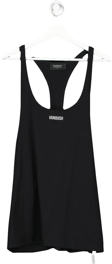 Vanquish Black Essential Regular Fit Stringer Vest UK XL