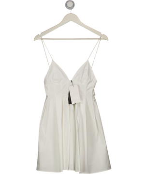 ZARA White Pleated Cotton Poplin Mini Dress UK XS