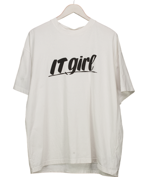 White "it Girl" Oversize T-shirt UK L