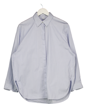 ARKET Blue Organic Cotton Striped Oversize Shirt UK 10