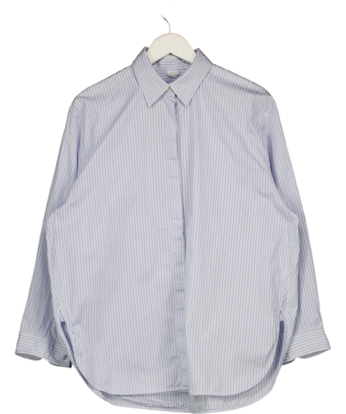 ARKET Blue Organic Cotton Striped Oversize Shirt UK 10