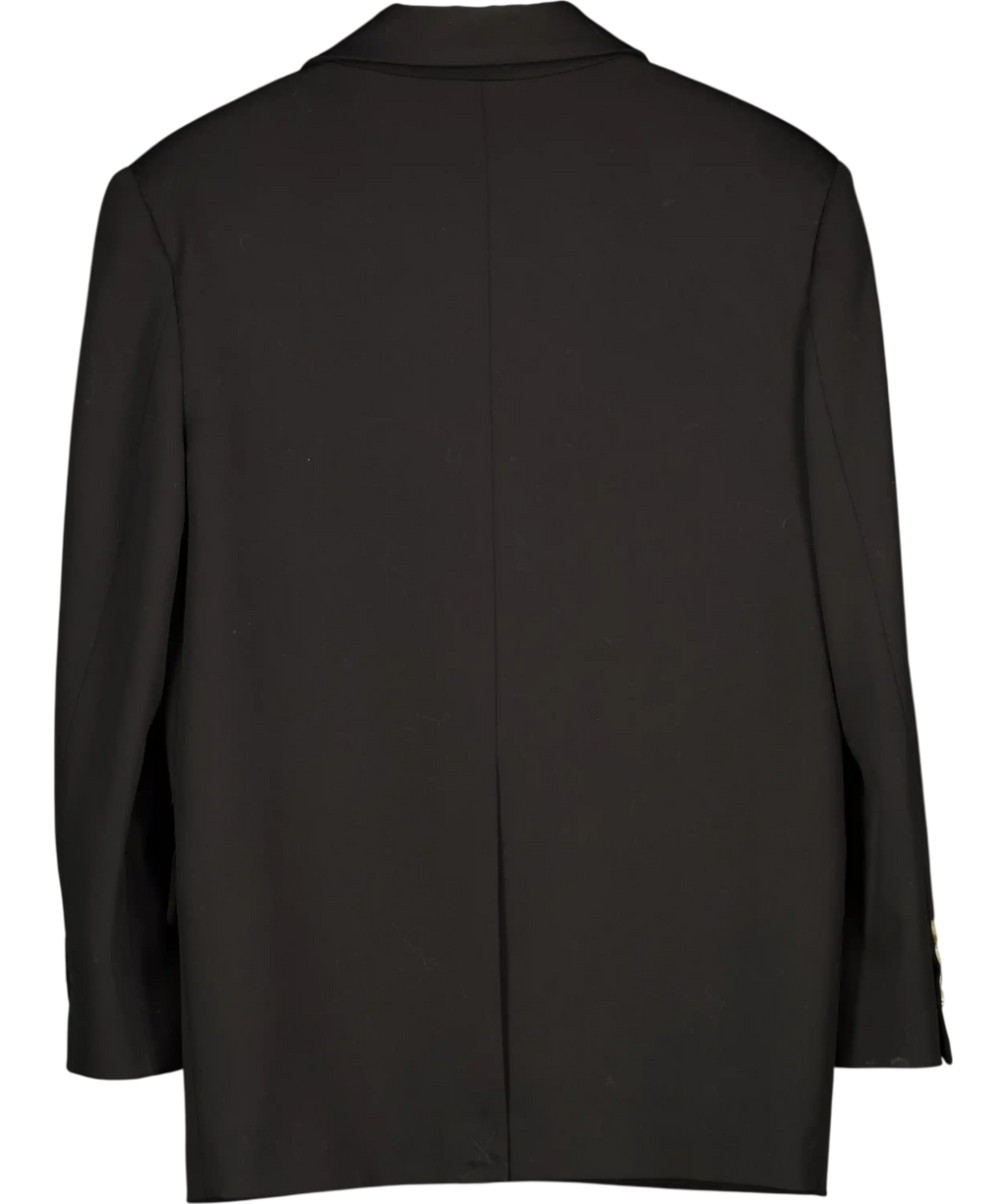 LOULOU STUDIO Black Wool Blend Double Breasted Oversize Blazer UK XS
