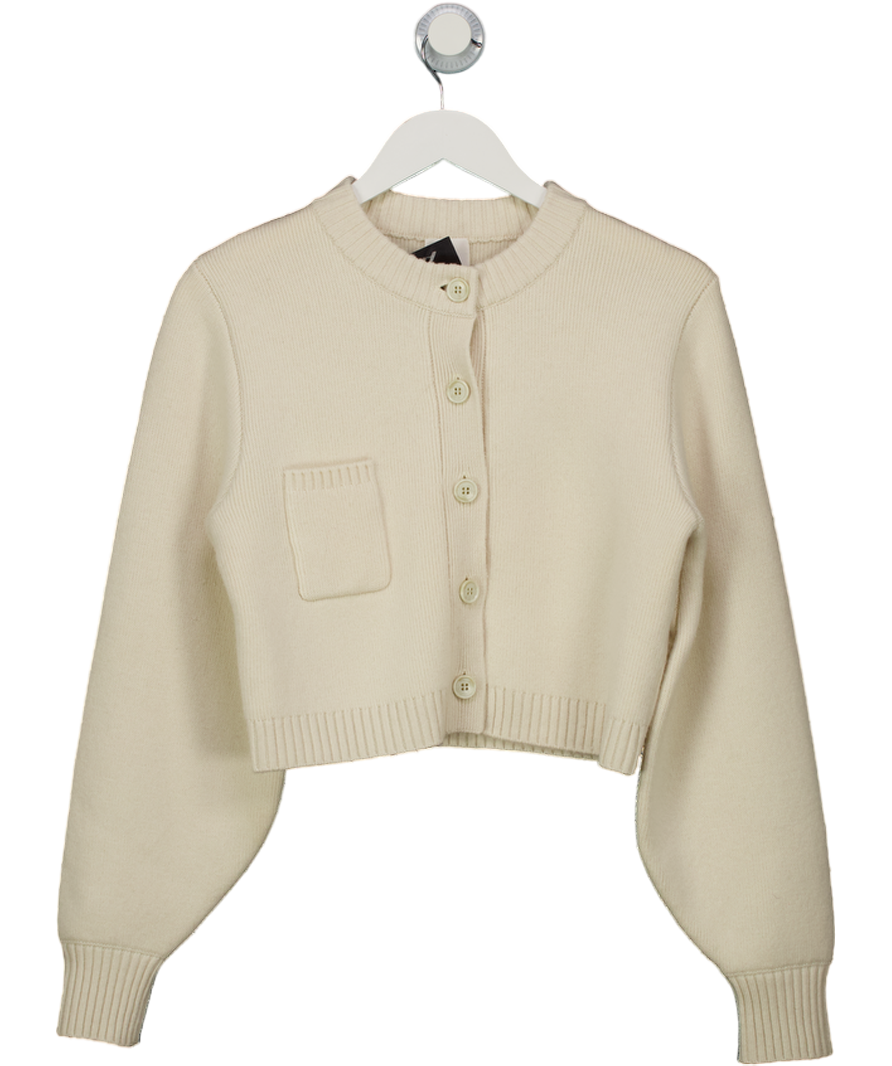 almada label Zozo Cashmere / Merino Wool Blend Cardigan, Cream UK XS