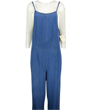RIVER ISLAND Blue Wide Leg Denim Jumpsuit UK 10