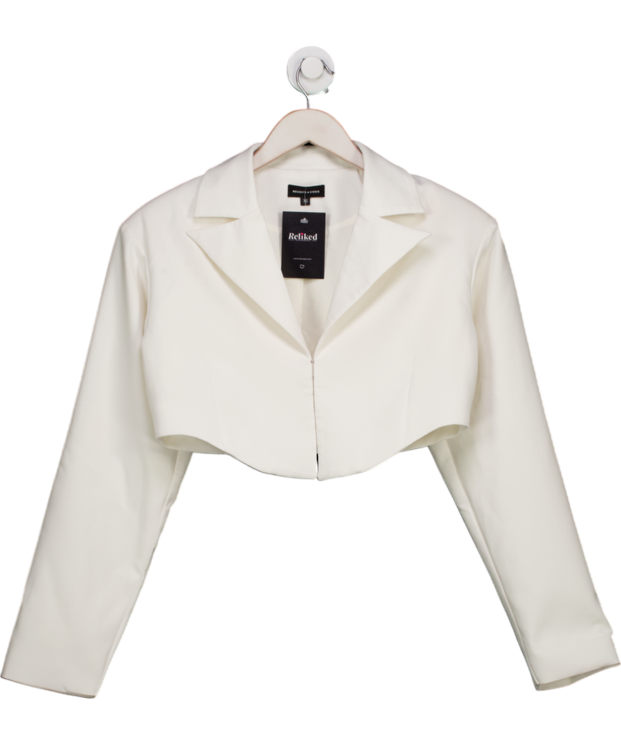 Noughts & Kisses Enya White Cropped Blazer UK XS