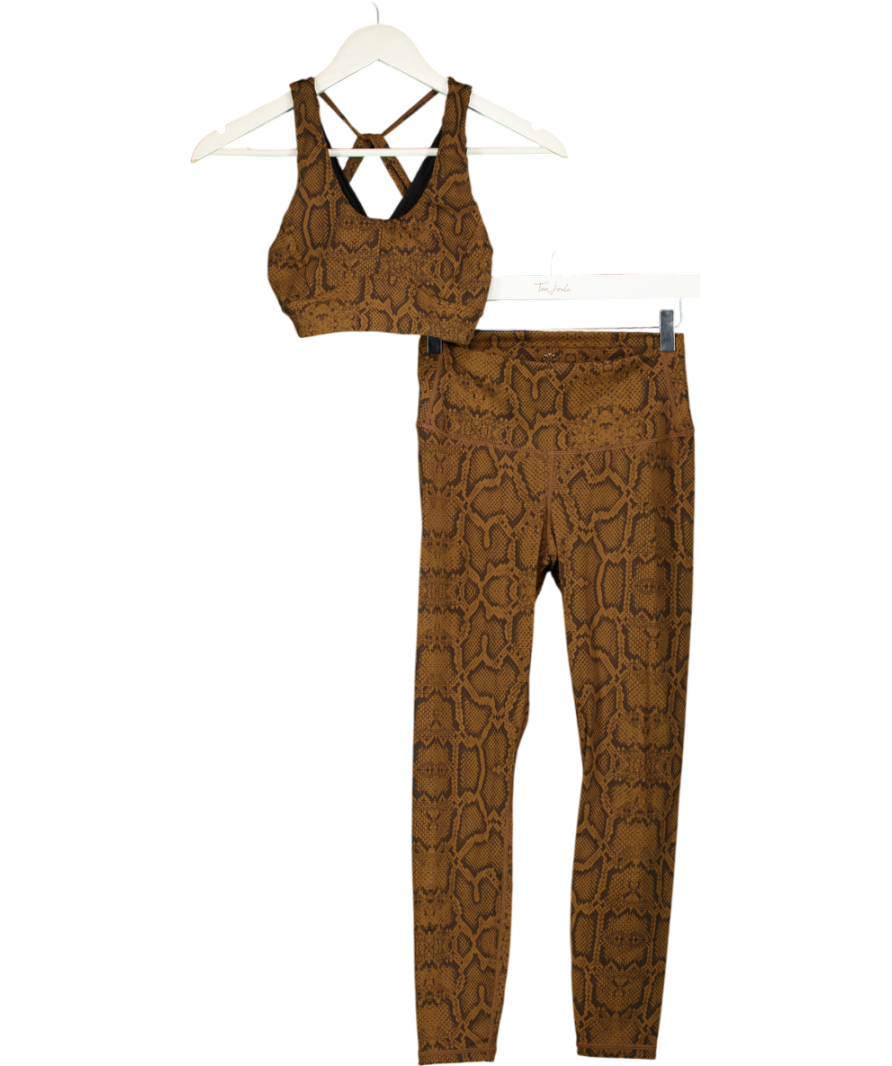 VARLEY 2-piece Brown Snake Print Sports Top ( UK XS) And Leggings UK S