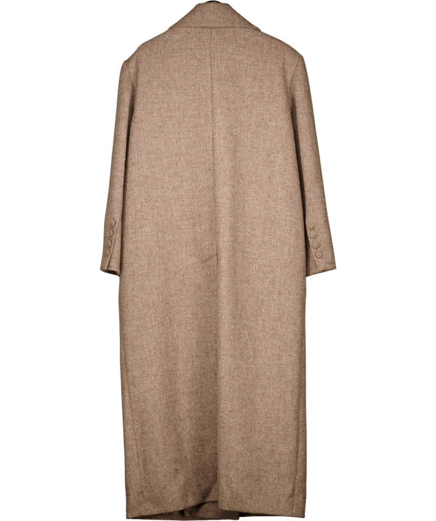 EFOTLEZ Double - breasted Maxi Wool Coat In Brown One Size - Reliked