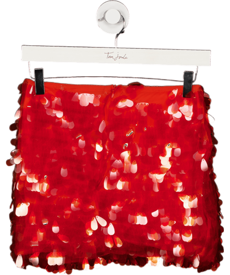 Ego Red Low Rise Micro Mini Skirt UK 10 - Reliked