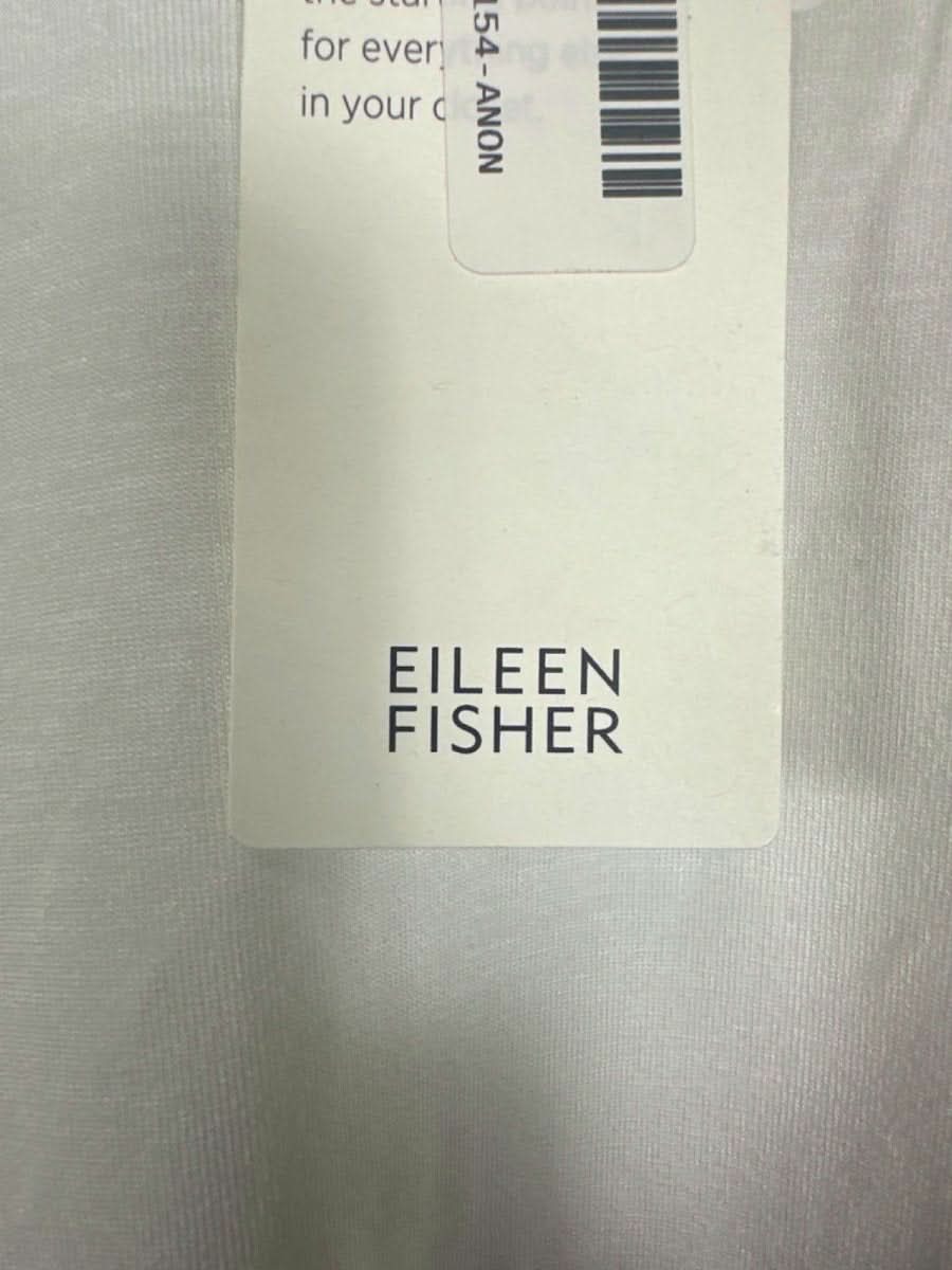Eileen Fisher White Fine Jersey Crew Neck Top UK M - Reliked