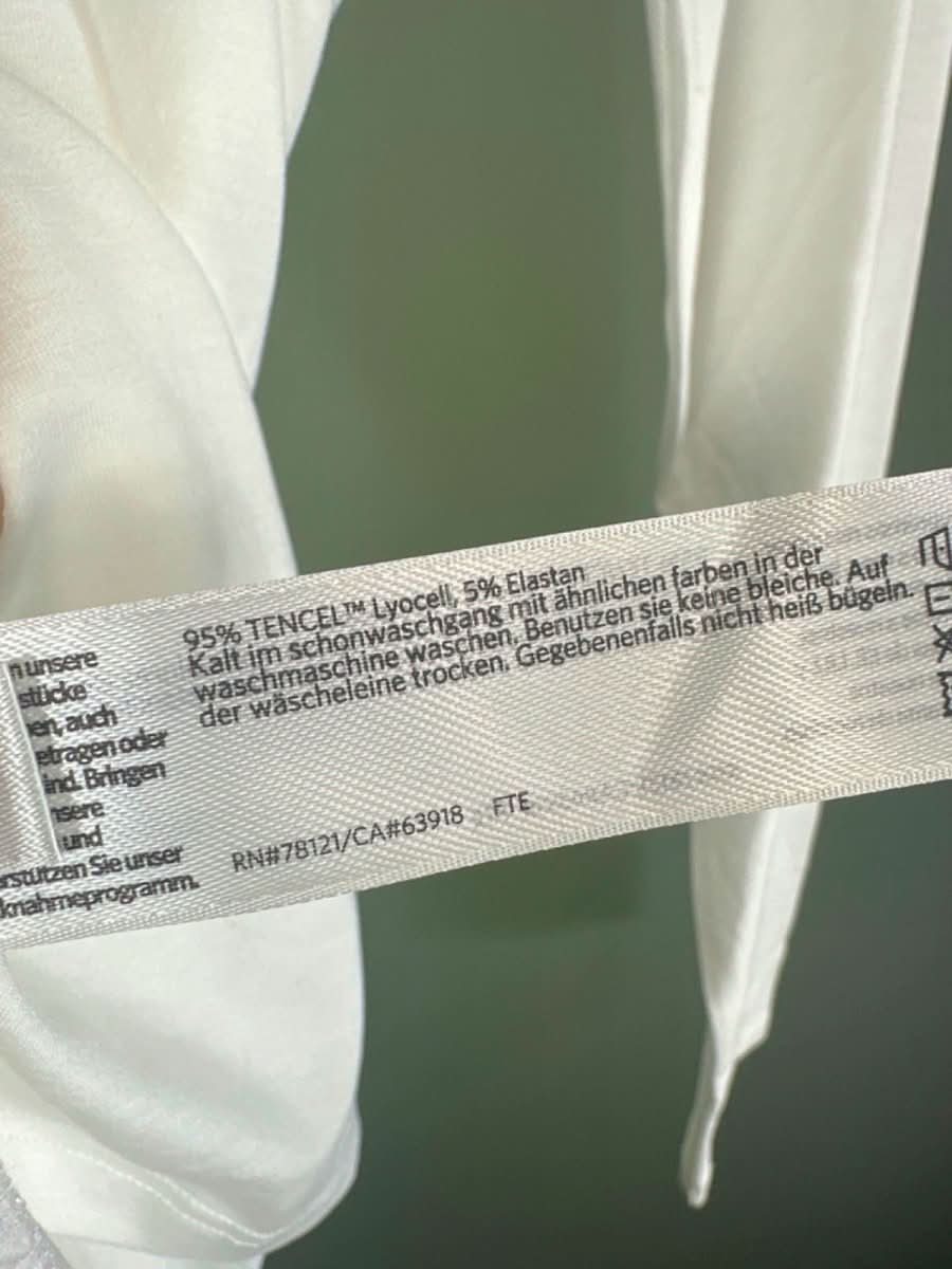 Eileen Fisher White Fine Jersey Crew Neck Top UK M - Reliked