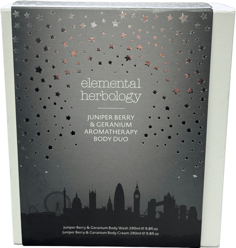 elemental herbology Juniper Berry And Geranium Body Duo Gift Set 2 x 290ml - Reliked