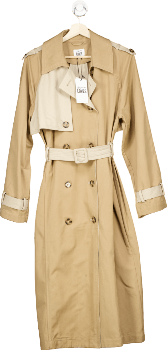 Eleven Loves Beige Trench Coat UK 16 - Reliked