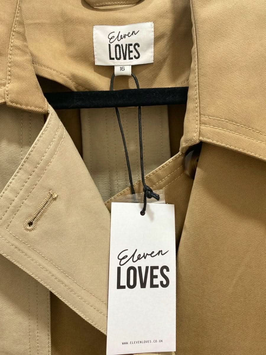 Eleven Loves Beige Trench Coat UK 16 - Reliked