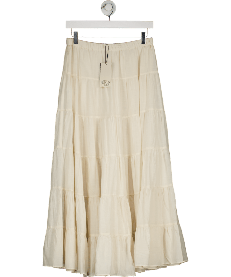 Eleven loves Cream Tia Tiered Skirt UK S/M - Reliked