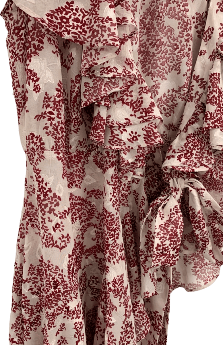 Elliat Pink Floral Wrap Blouse UK S - Reliked
