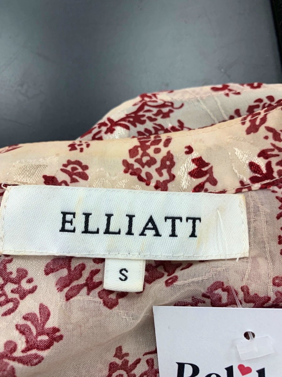 Elliat Pink Floral Wrap Blouse UK S - Reliked