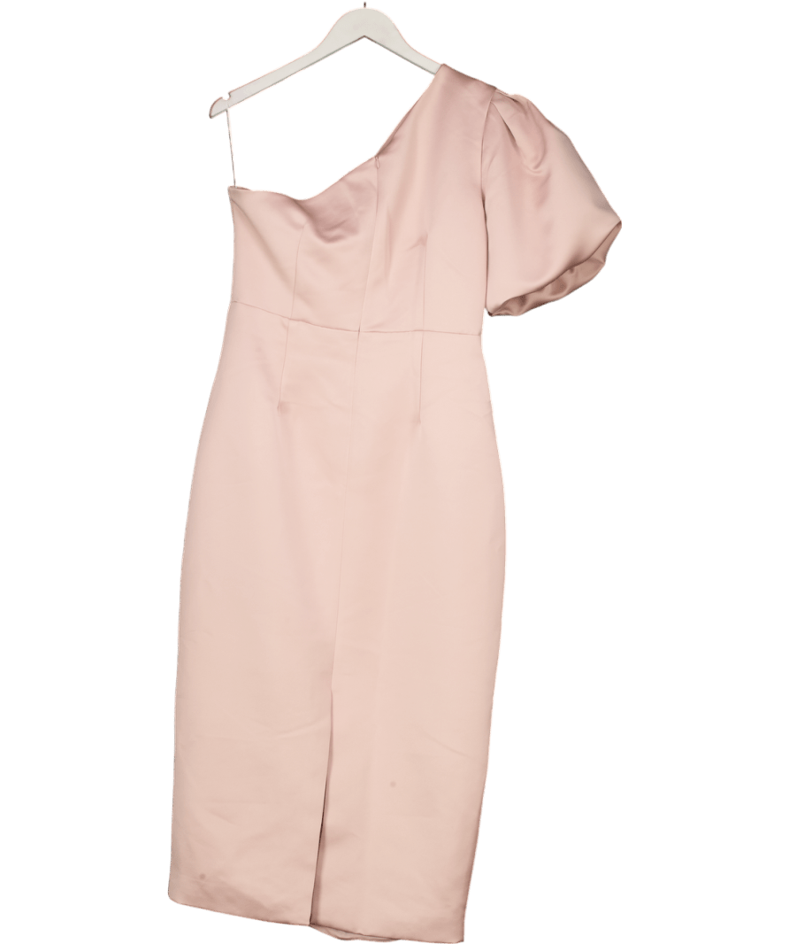 Elliatt Blush Pink Starfire One Shoulder Midi Pencil Dress UK 12 - Reliked