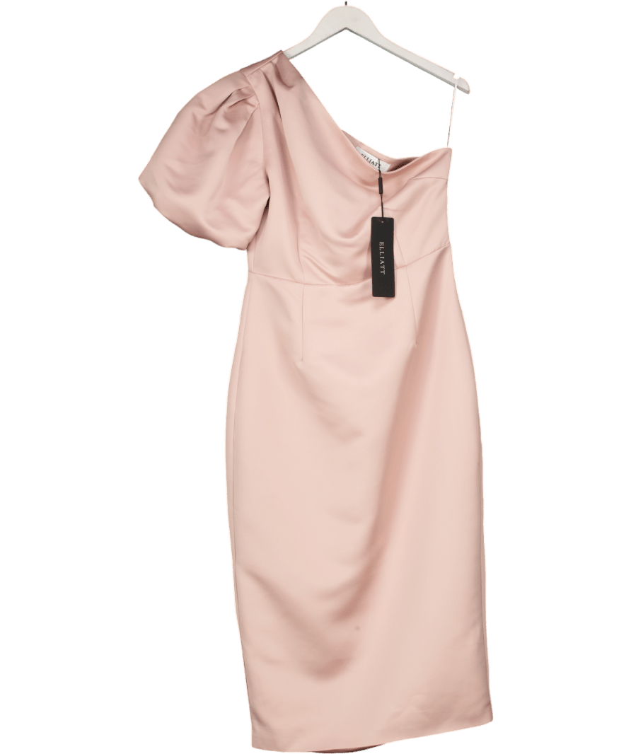 Elliatt Blush Pink Starfire One Shoulder Midi Pencil Dress UK 12 - Reliked